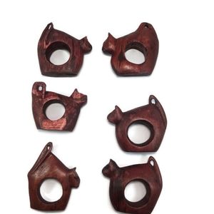 Wood Cat Figurine Napkin Holder Handcarved Unique